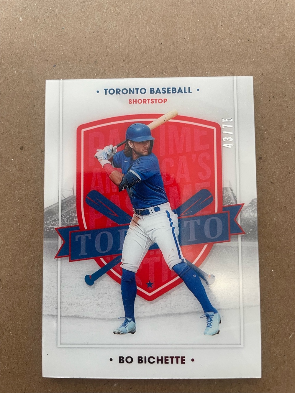 2021 Panini America's Pastime Red /75 Bo Bichette #2 SSP